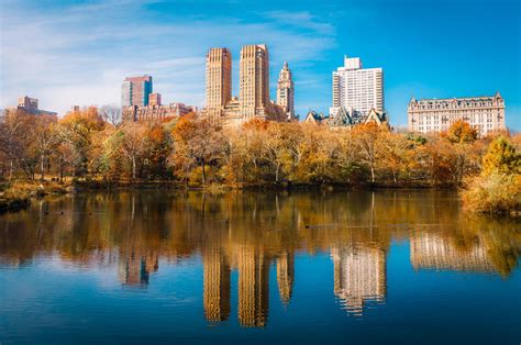 Central Park Reflection Null Central Park Park New York Skyline