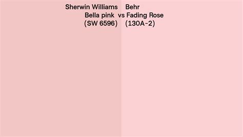 Sherwin Williams Bella Pink Sw 6596 Vs Behr Fading Rose 130a 2 Side