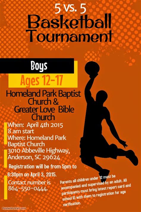 5 On 5 Youth Basketball Tournament On April 4