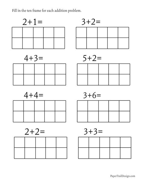 Ten Frame Subtraction First Grade