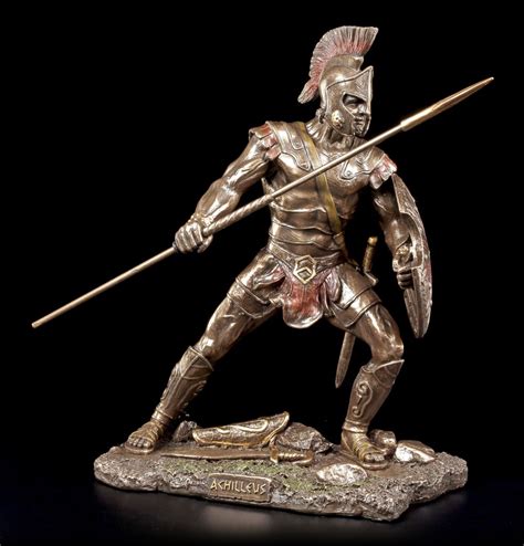 Achilles Figure With Spear And Shield For Attack Veronese Statue Deco