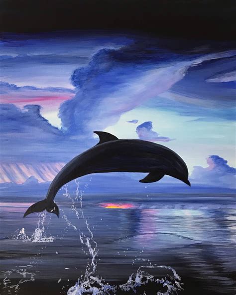 Dolphin Artwork Etsy Dolphin Painting Ocean Painting Beautiful