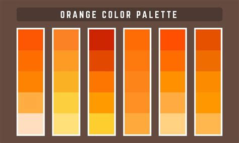 Orange Vector Color Palette Orange Color Palettes Orange Palette