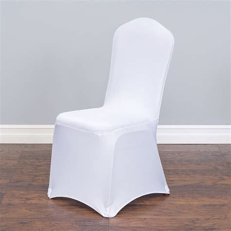These are available in a wide range of colors, designs, patterns, materials, and styles to match your wedding decor perfectly. LinenTablecloth: Stretch Banquet Chair Cover White