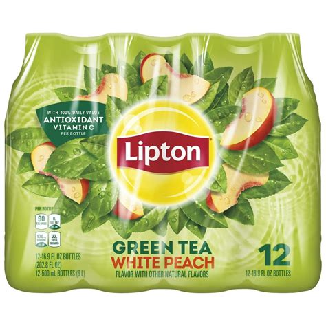 12 Bottles Lipton Green Tea White Peach 169 Fl Oz