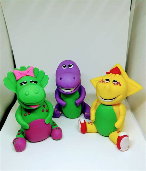 Barney And Friends Cake Toppers Fondant Barney Fondant Etsy