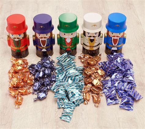 (QVC) Harry London (5) 8-oz Chocolate Confections in Nutcracker Tins