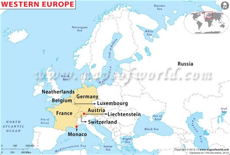 Western Europe Map Western European Countries