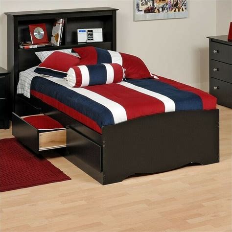 This frame is closer to the ground than most twin bed frames and often has storage under the mattress. Black Twin Platform Storage Bed with Drawers 3 Drawers ...