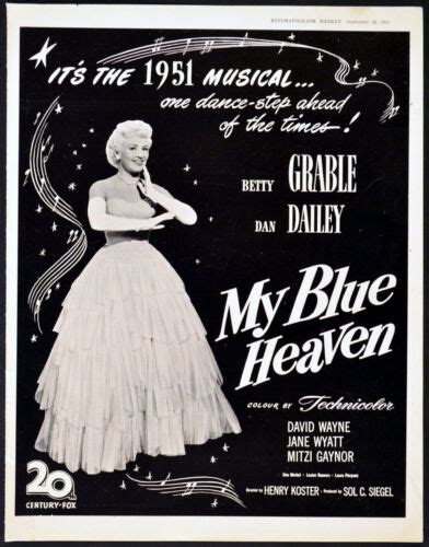 My Blue Heaven 1950 Betty Grable Dan Dailey David Wayne Trade Advert