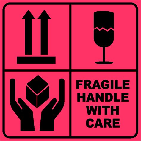 Fragile Handle With Care Sign 2 X 3 Fragile Handle With Care