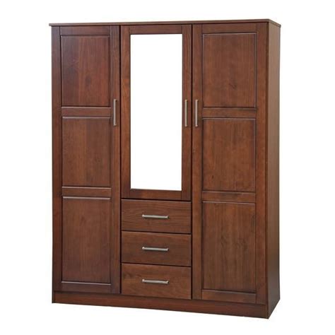 Shop Cosmo Solid Wood 3 Door Wardrobe With Mirror By Palace Imports