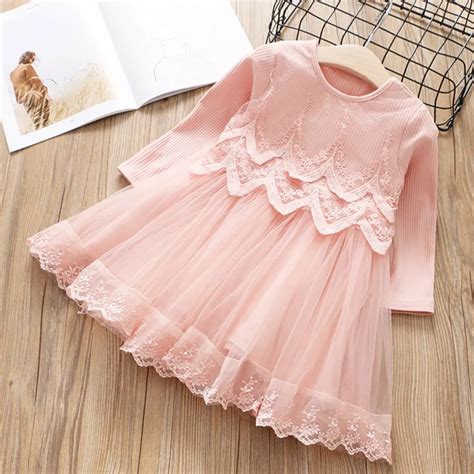 Baby Lace Gauze Dress 2019 Spring New Girls Wear Childrens Long Sleeve