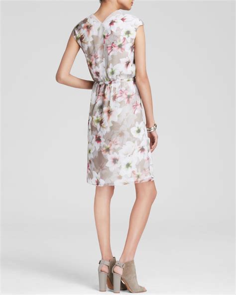 Magaschoni Floral Silk Chiffon Dress In Floral Print Pink Lyst