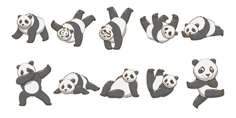 Cartoon Panda Set 952619 Vector Art At Vecteezy