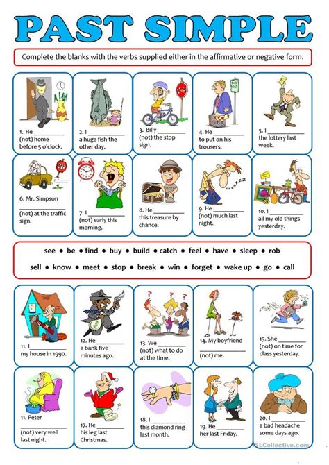 Past Simple Affirmative And Negative English Esl Worksheets For