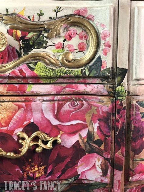 Rust And Roses Floral Furniture Transfer Dresser Traceys Fancy