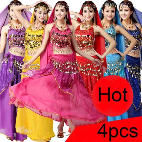 4pcs set sexy egypt belly dance costume bollywood costume indian dress bellydance dress womens