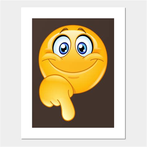 Emoji Emoticon Pointing Down Emoji Affiche Et Impression Dart