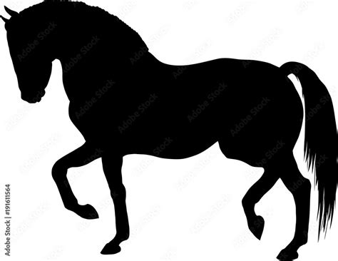 A Silhouette Of A Trotting Horse Stock Vector Adobe Stock