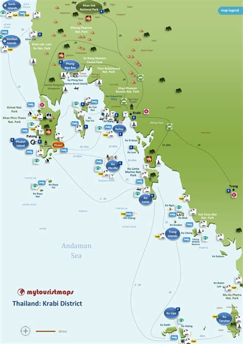 Mytouristmaps Com Interactive Tourist Map Of Krabi Thailand