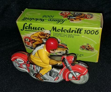 Germany Us Zone Schuco Motodrill 1006 Tin Litho Motorcycle Toy Original