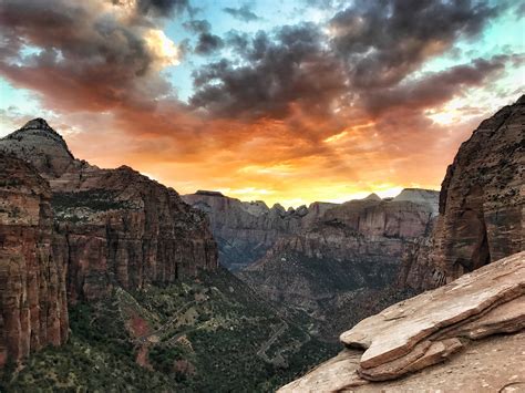 MichaelPocketList: Sunset at Zion National Park, Utah [OC][4032x3024]