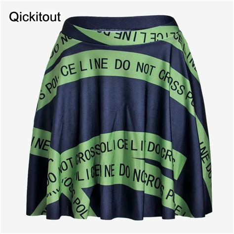 qickitout skirts hot plus size summerwomen s mini new sexy slim women s green police guard bar