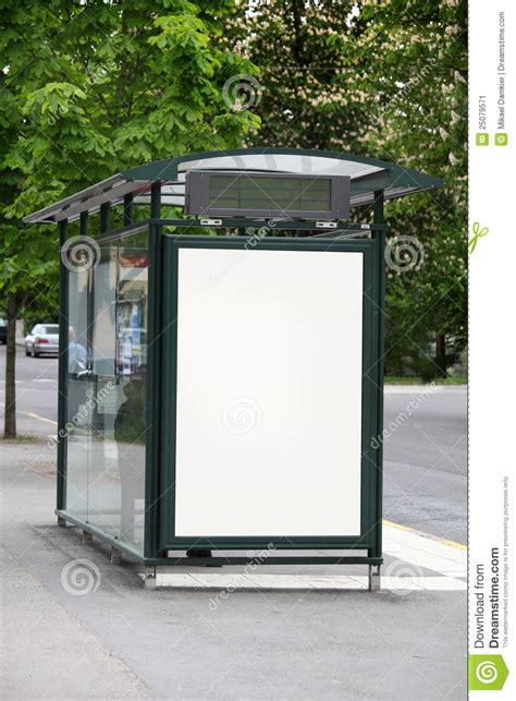 bus stop   blank billboard stock image image