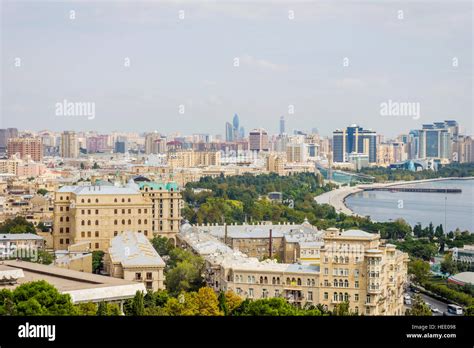 View Over Baku Downtown Skyline Azerbaijan Stock Photo Alamy