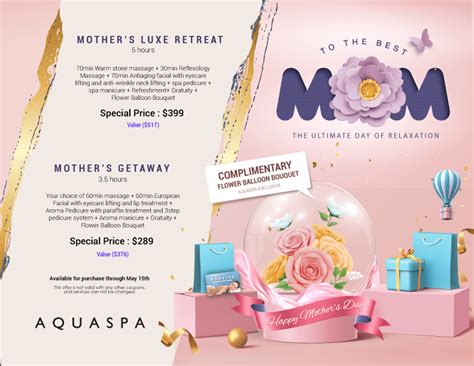 Mothers Day Spa Package Promotion Aquaspa