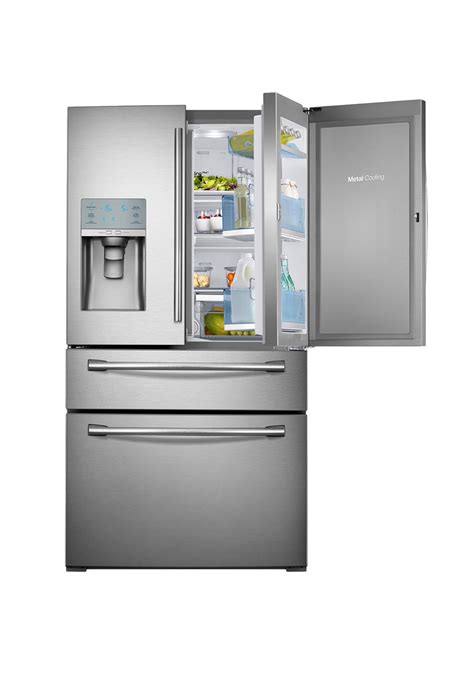 They consist of a bottom mount freezer that pulls out like a drawer and two refrigerator. Food ShowCase Four-Door French-Door Refrigerator