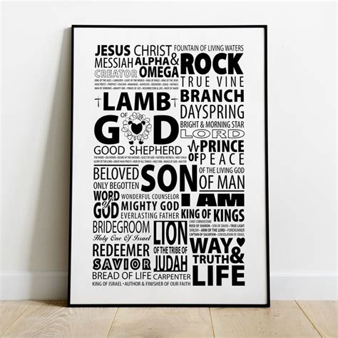 Names Of Jesus Poster Poster To Print Christian Poster Etsy In 2022