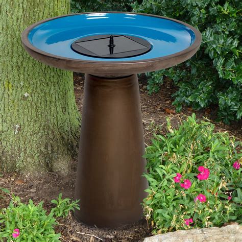 Belham Living Rooney Solar Ceramic Bird Bath By Smart Solar From