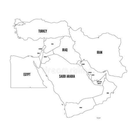 Unlabeled Map Of The Middle East