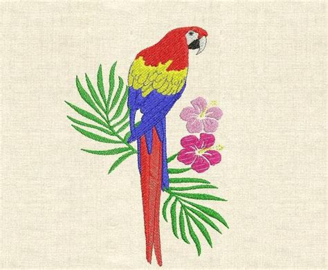 Machine Embroidery Designs Ara Parrot Birds Etsy Australia