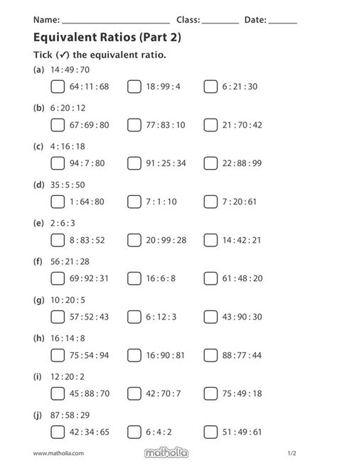 Equivalent Ratios (Part 2) | Play to learn, Printable worksheets, Math