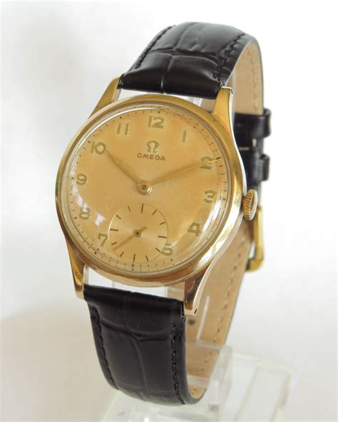 Gents 9ct Gold Omega Wrist Watch 1950 644330 Uk