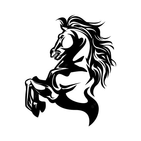 Ilustración De Caballo Blanco Y Negro Vector Premium