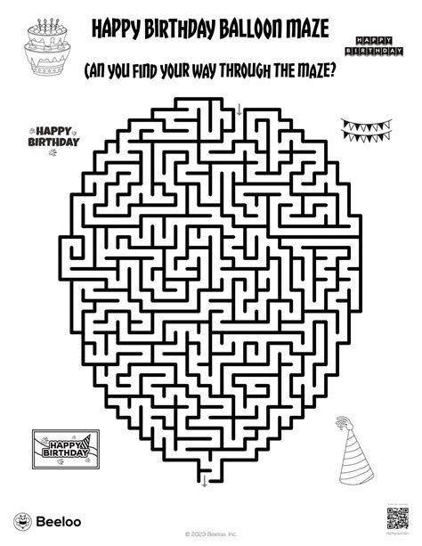 Birthday Themed Mazes Beeloo Printable Crafts And Activities For Kids