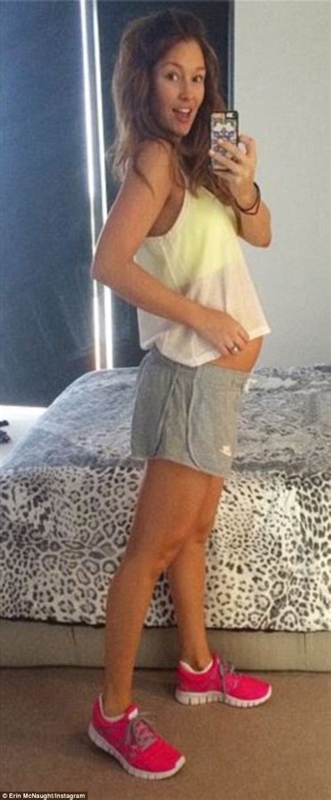 Model Erin McNaught Shows Off Baby Bump As She Steps Out For Workout