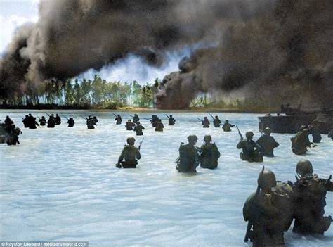 Us Troops In Pacific War Revealed In Re Colorized Photos Daily Mail
