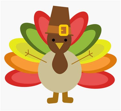 Turkey Clipart Cartoon Color Feathers Hat Thanksgiving Turkey Color Clipart Hd Png Download