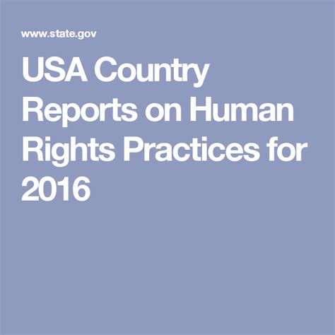 Usa Country Reports On Human Rights Practices For 2016 Country Report