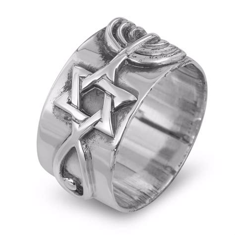 Sterling Silver Embossed Grafted In Ring Christian Jewelry My