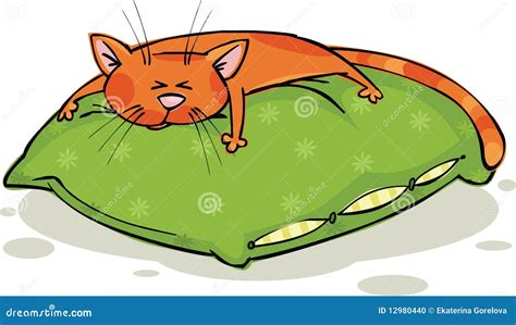 Sleepy Cat Stock Vector Illustration Of Mammal Orange 12980440