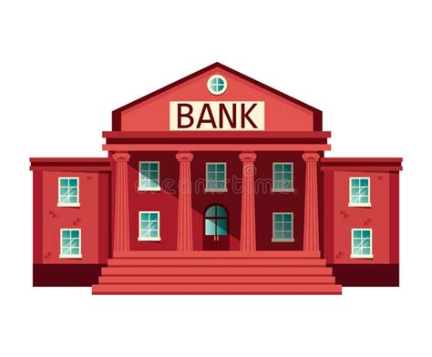 Bank Building Or Courthouse With Columns Vector Illustration Stock