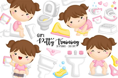 Potty Training Clipart Kids Growing Up Graphic By Inkley Studio