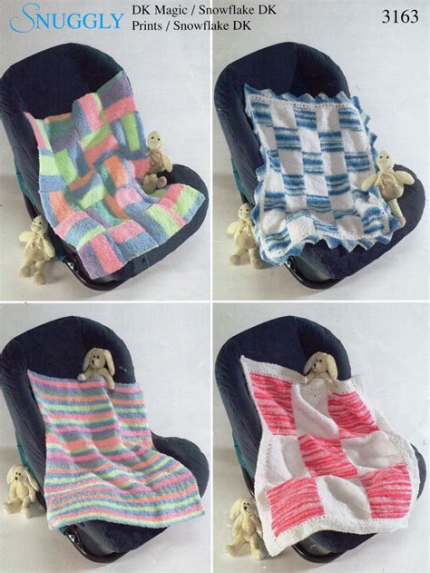 Baby Blankets Knitting Pattern Pdf Patchwork Squares Cot Cover Etsy