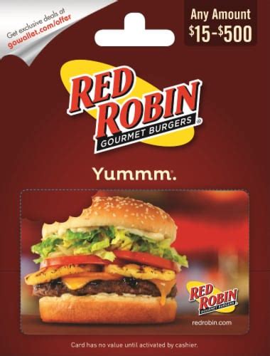 Red Robin 15 500 Gift Card Activate And Add Value After Pickup 0